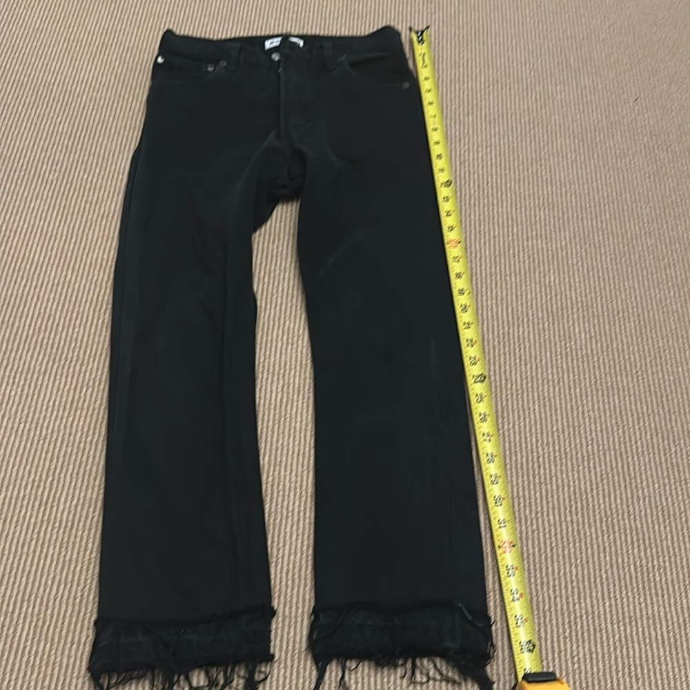 Re/Done Vintage Levis High Rise Straight 26 Black frayed ankle